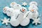 Funny meringue snowman food art idea for kids