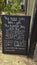 Funny Message on a Cafe`s blackboard