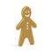 Funny metallic gingerbread man slim isometric Christmas bauble golden decorative design vector
