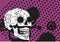 Funny mexican skull mariachi pictogram cartoon background