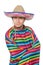 Funny mexican wearing poncho