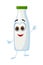 Funny Milk Bottle with eyes on white background, funny products series