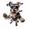 Funny Miniature Schnauzer Jumping With Happy Face