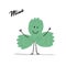 Funny mint leaf, character for your design