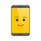 Funny mobile phone isolated emoticon