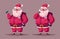 Funny modern Santa Claus character. Cartoon vector illustration