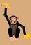 Funny monkey with bananas vector illustration