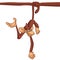 Funny Monkey Chimpanzee Hanging On Wood Branch Vector Illustration