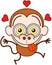 Funny monkey feeling madly in love