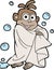 Funny monkey wearing a towel