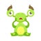 Funny Monster Sitting Upset, Green Alien Emoji Cartoon Character Sticker