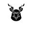 Funny moose black icon, vector sign on isolated background. Funny moose concept symbol, illustration