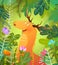 Funny Moose or Elk in Lush Green Woods Kids Design