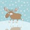 Funny Moose Ice-Skating Christmas Card
