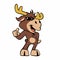 Funny moose with sunglasses