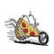 Funny motorcycle pizza