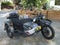Funny motorcycle with sidecar Corona