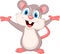 Funny mouse cartoon waving hand