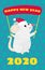 Funny mouse greeting card  template