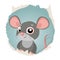 Funny Mouse Looking Out Of Hole In Paper Vector On A White Background.