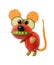 Funny mouse made of vegetables on isolated background