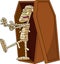 Funny Mummy Cartoon Character Stepping Out Of A Coffin