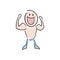 Funny muscle man draw