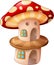 Funny Mushroom House Cartoon