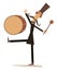 Funny mustache drummer isolated illustration