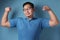 Funny Narcissistic Guy Shows Double Biceps Pose