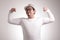 Funny Narcissistic Guy Shows Double Biceps Pose