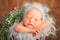 Funny newborn. Spring photograph of a Newborn baby close-up and copy spaceÃÂ²