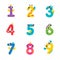 Funny Numbers and Numeral with Eyes Vector Set