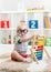 Funny nursery baby weared eyeglasses with abacus