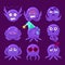 Funny Octopus Character Emoji Set