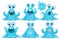 Funny octopus emoji monster character set