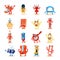 Funny Office Supplies Icons Set