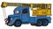 The funny old blue and yellow truck crane