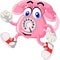 Funny Old Pink Telephone Walking in Red Shoes Cartoon