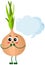 Funny onion with empty speech bubble