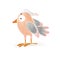 A Funny Orange bird. Digital illustration.