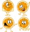 Funny orange cartoon wit hands and legs