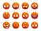 Funny orange round characters set.