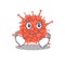 Funny orthocoronavirinae mascot character showing confident gesture