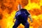 Funny Overweight Obese Superhero Explosion background