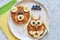 Funny pancakes for kids - bear and owl.