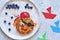 Funny pancakes for kids - pirate, sailor, captain