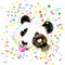 Funny Panda Bear watercolor illustration