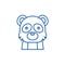 Funny panda line icon concept. Funny panda flat  vector symbol, sign, outline illustration.