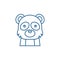 Funny panda line icon concept. Funny panda flat  vector symbol, sign, outline illustration.